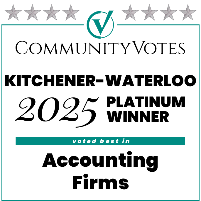 Community Votes Kitchener-Waterloo 2025 Platinum Winner:  Voted Best in Accounting Firms