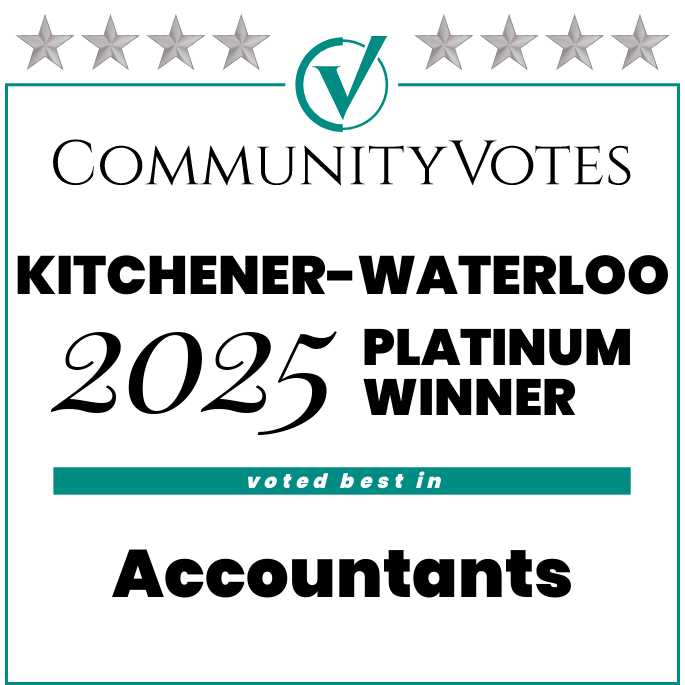 Community Votes Kitchener-Waterloo 2025 Platinum Winner:  Voted Best Accountants