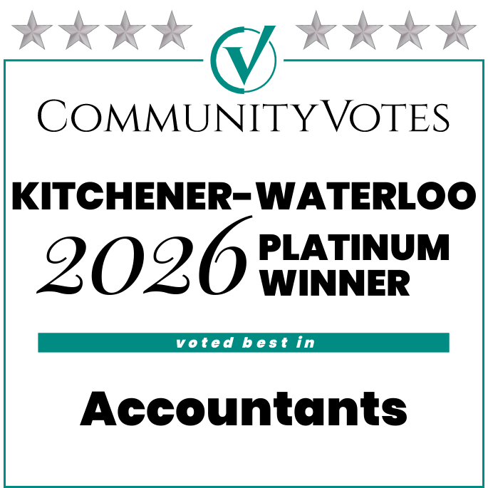 Community Votes Kitchener-Waterloo 2026 Platinum Winner:  Voted Best Accountants